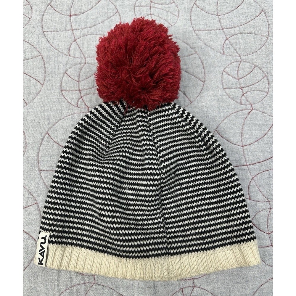 Kavu‎ Bronwyn Striped Pompom Merino Wool Blend Beanie
